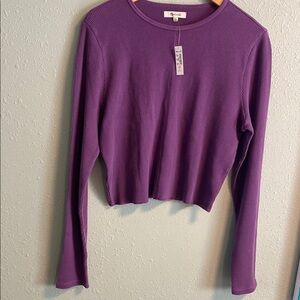 Madewell waffle knit crew neck crop top